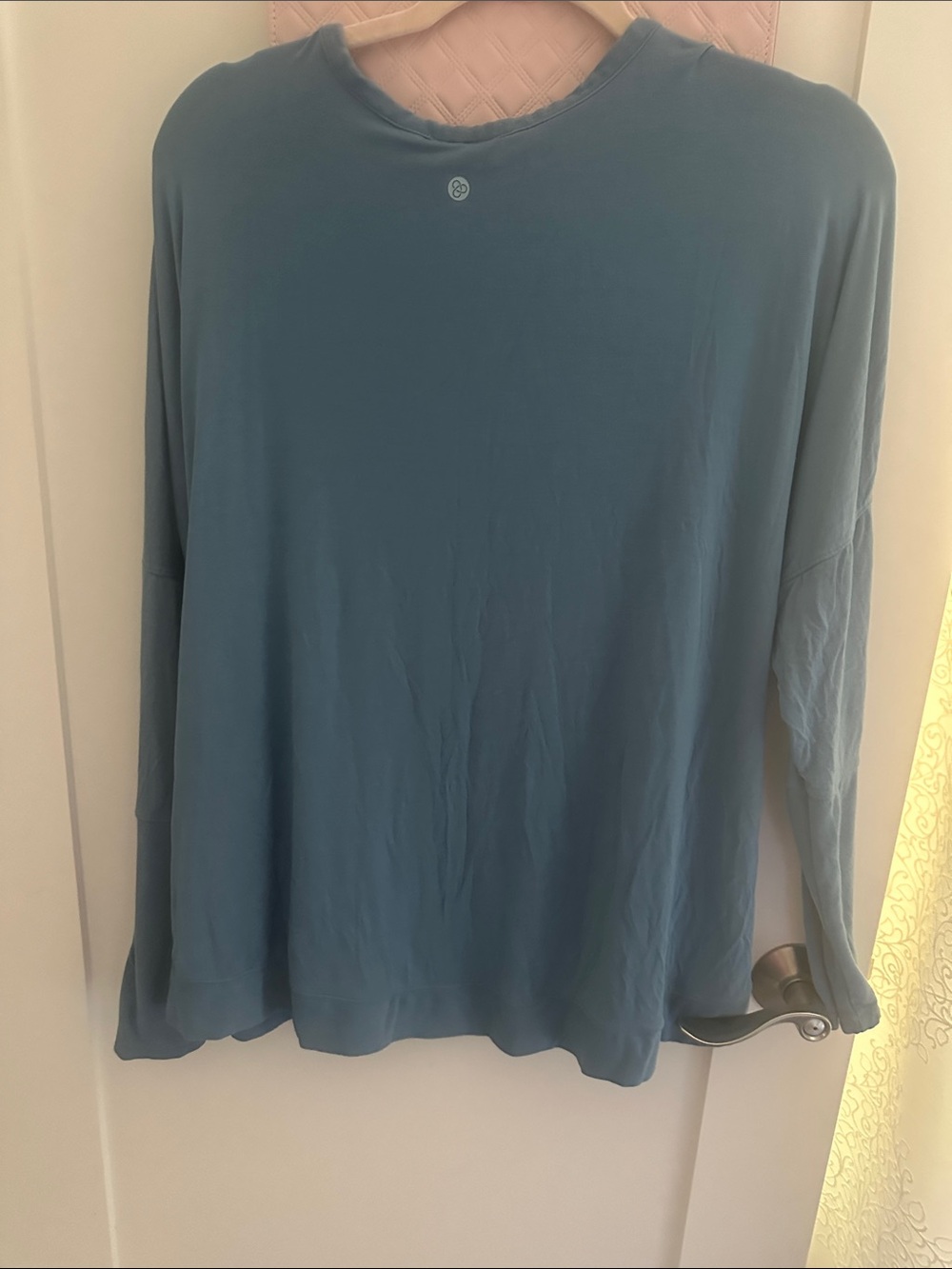Zella Teal-Blue Long Sleeve Lightweight Top - Picture 5 of 6